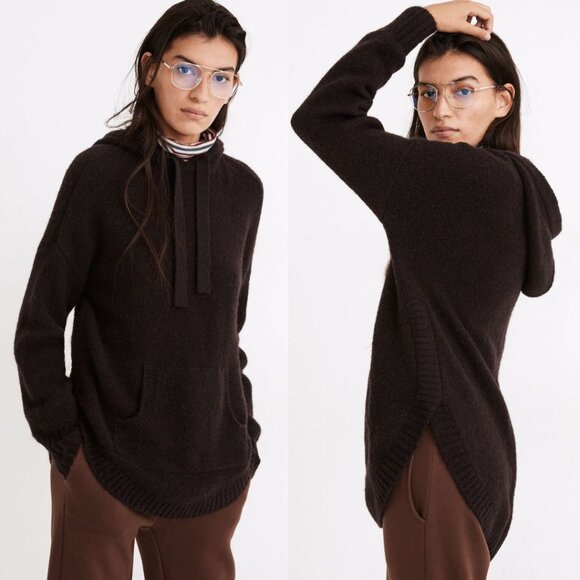 Madewell - Wilmington Hoodie Sweater Alpaca Wool Blend NB371 | XXS: Raisin Brown - Picture 14 of 14